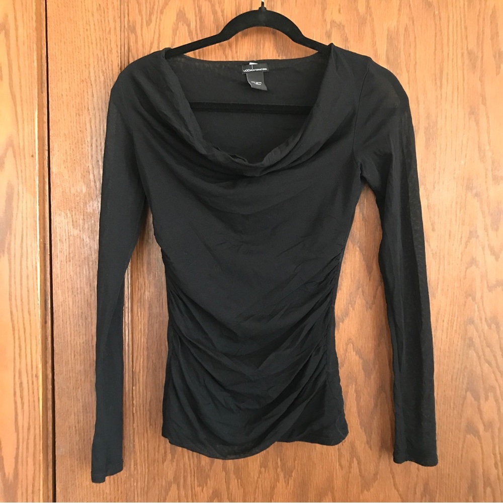 Moda International Black Scoop Neck Top